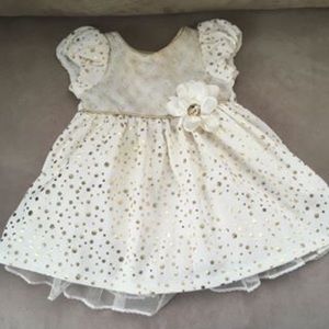 Cream and champagne gold dress